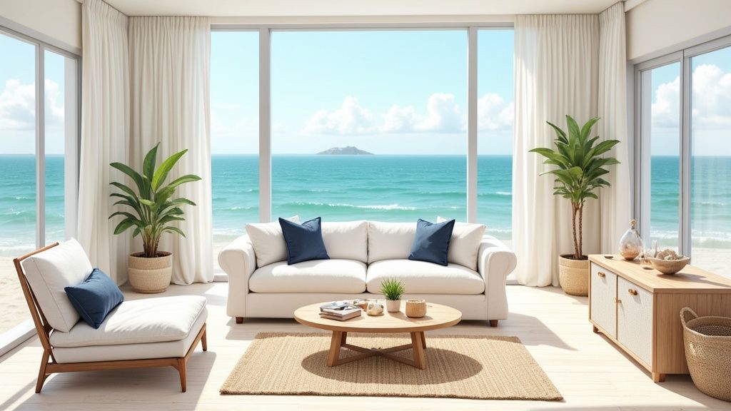 10 Fresh Coastal Living Room Ideas for a Luminous 2025