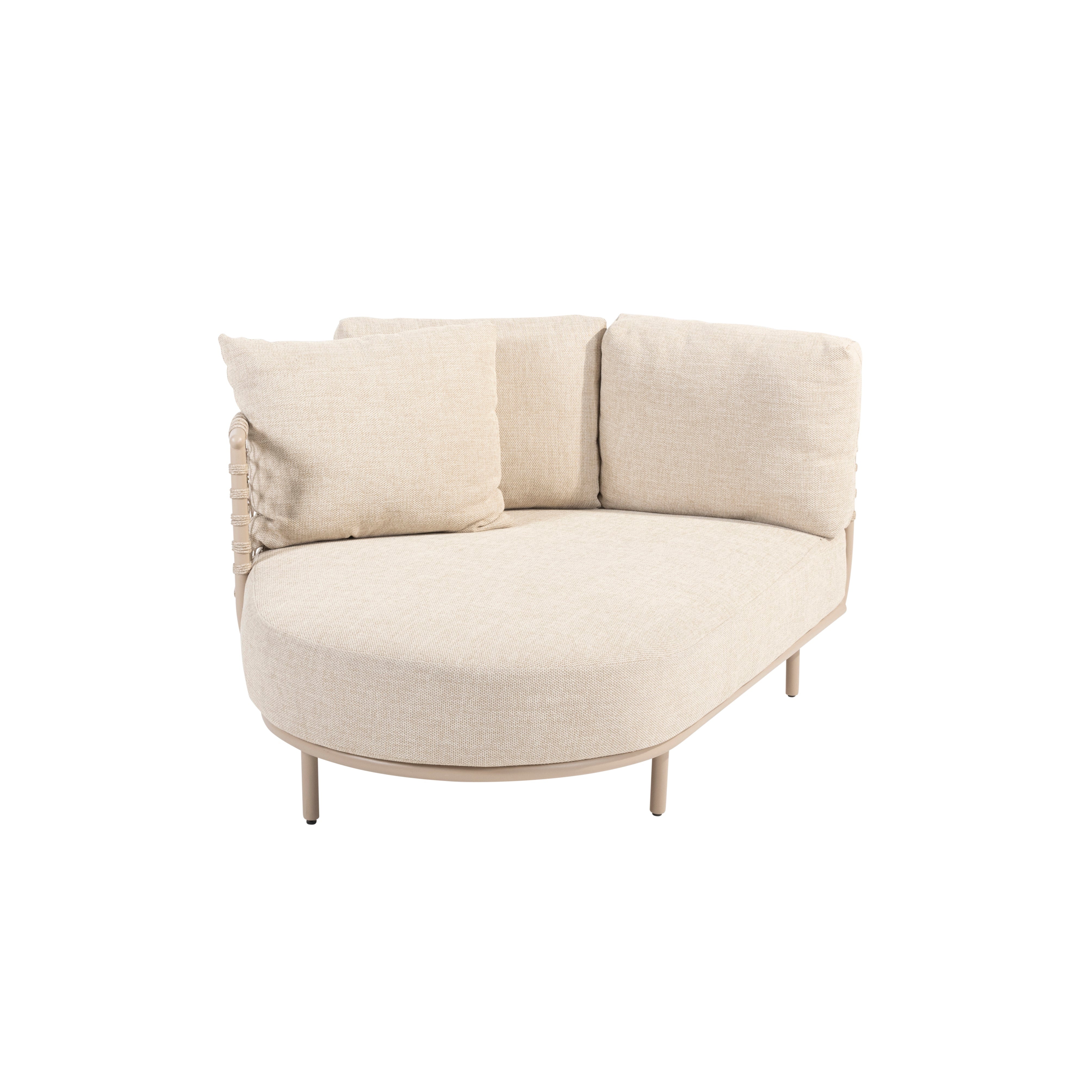SARDINIA CHAISE LOUNGE RIGHT ARM | LATTE 3 CUSHIONS AND PILLOW