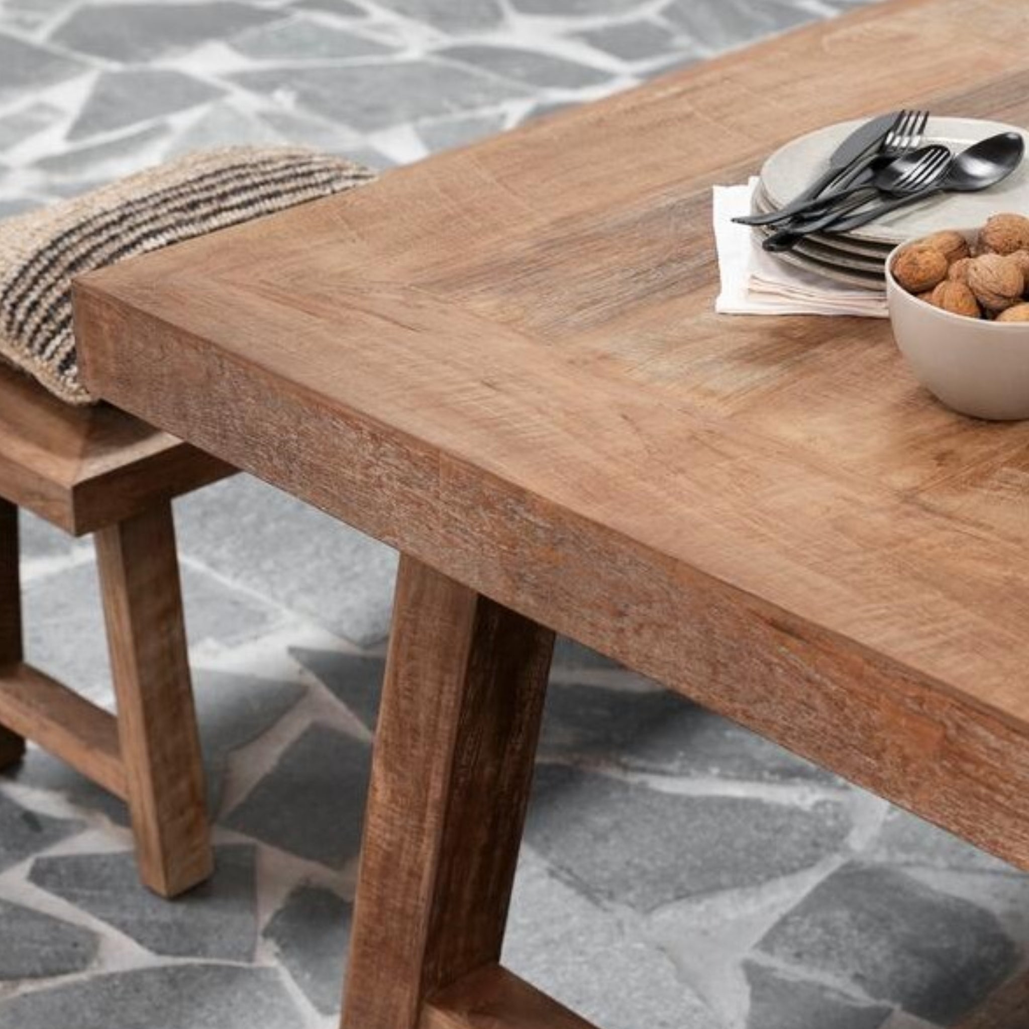 Mesa de comedor Donas | Teca | 250 x 100 cm