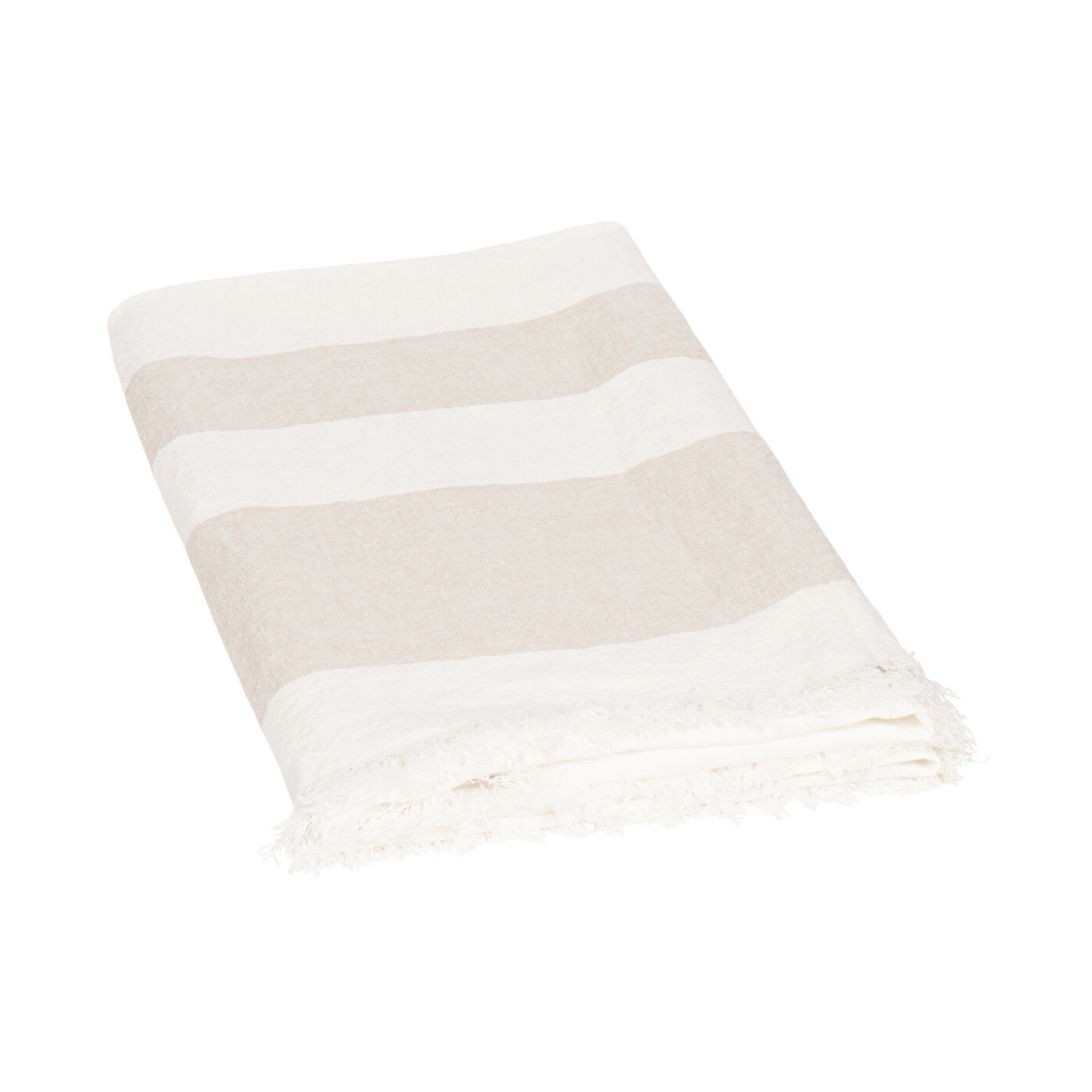 Linnen Plaid Besos | Naturel - Gebroken wit | 135x260cm