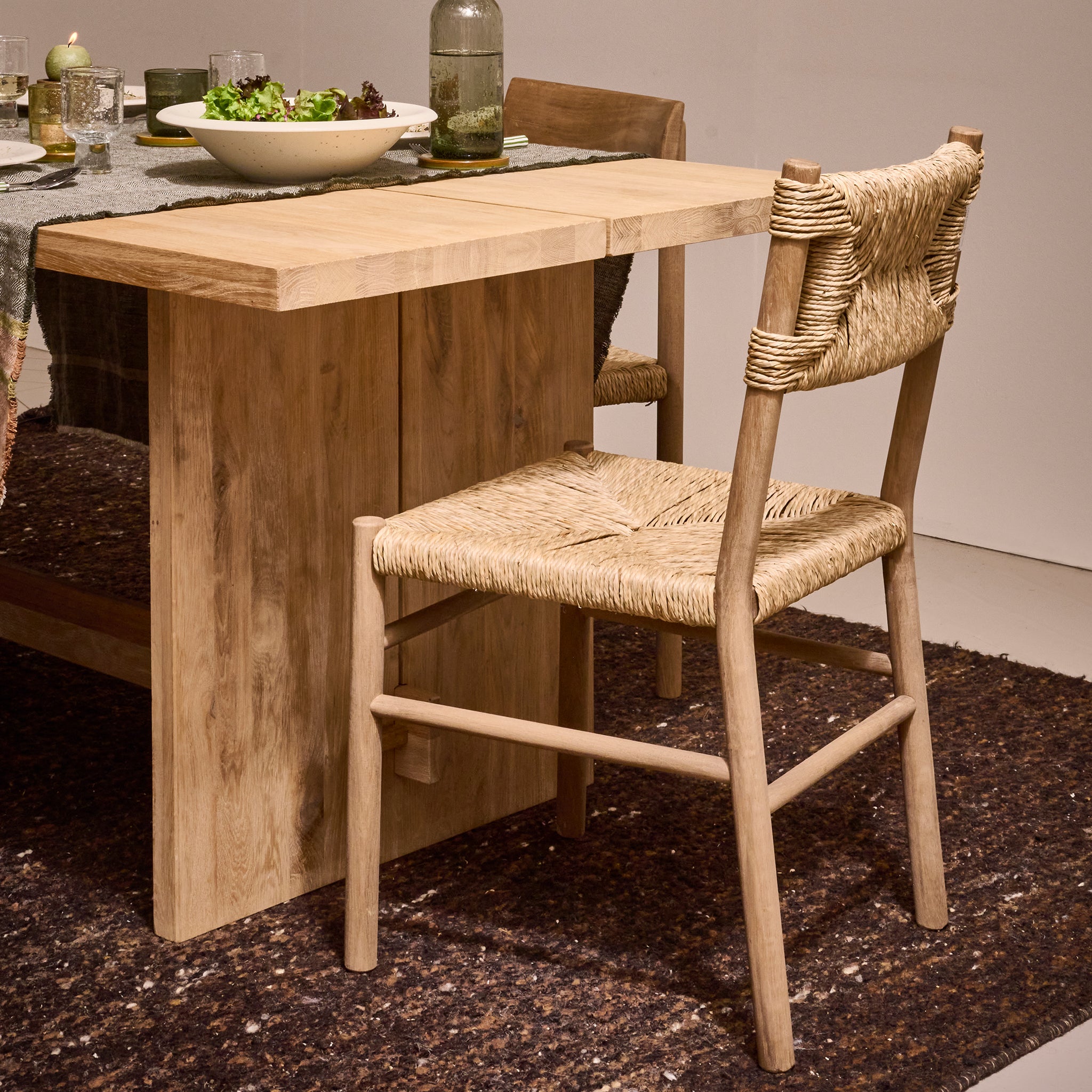 Silla de comedor Meri | Roble y algas marinas | Natural