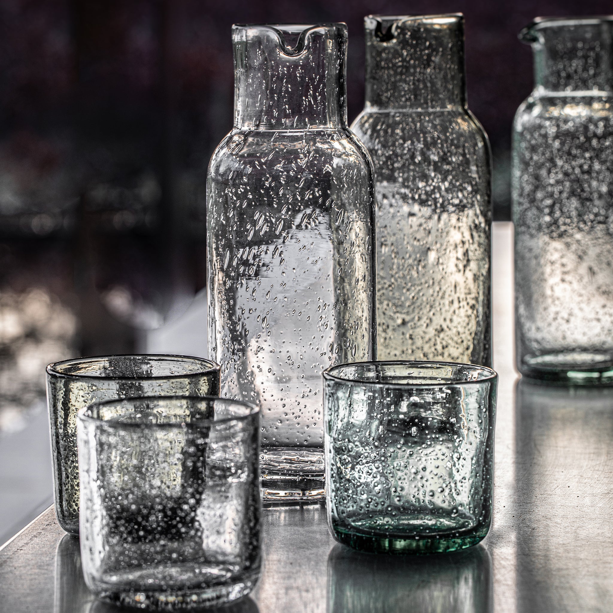 Vaso de burbujas de cristal | Verde claro | Ø8x8,2cm