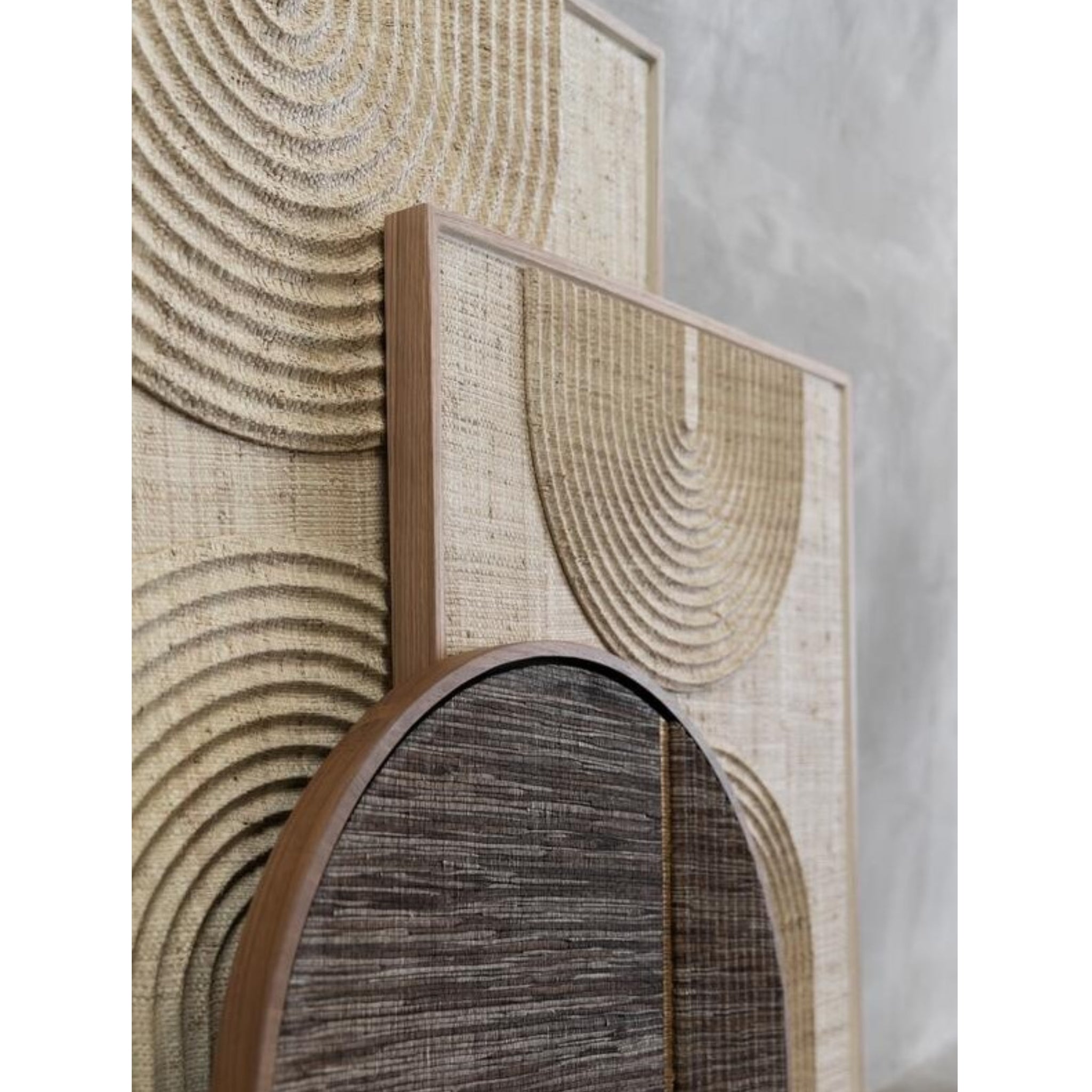 Arte mural Orba | Hoja de palma natural | 102 x 76 cm