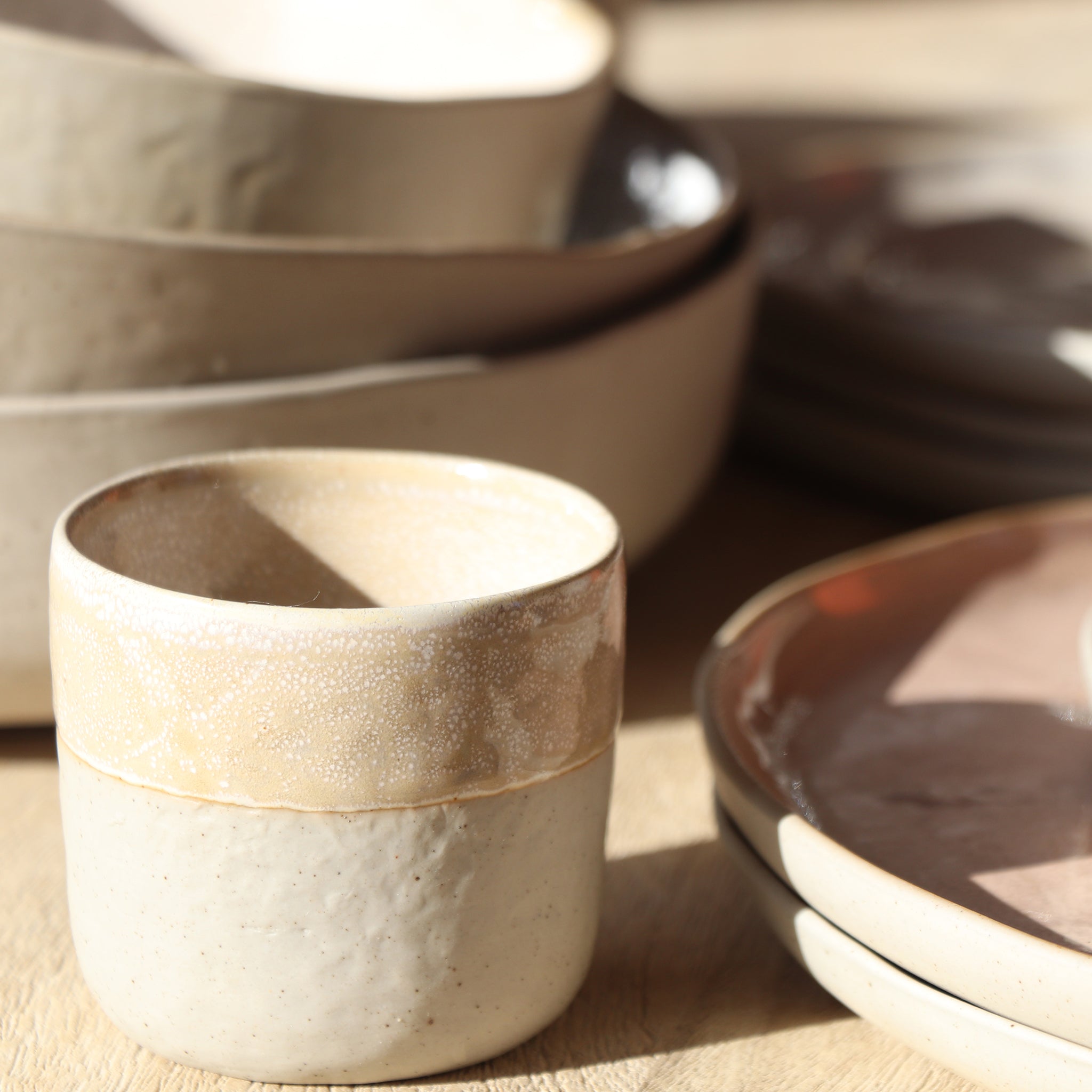 Vaso de gres Piro 16 cl | Concha | Ø7 x 6,5 cm