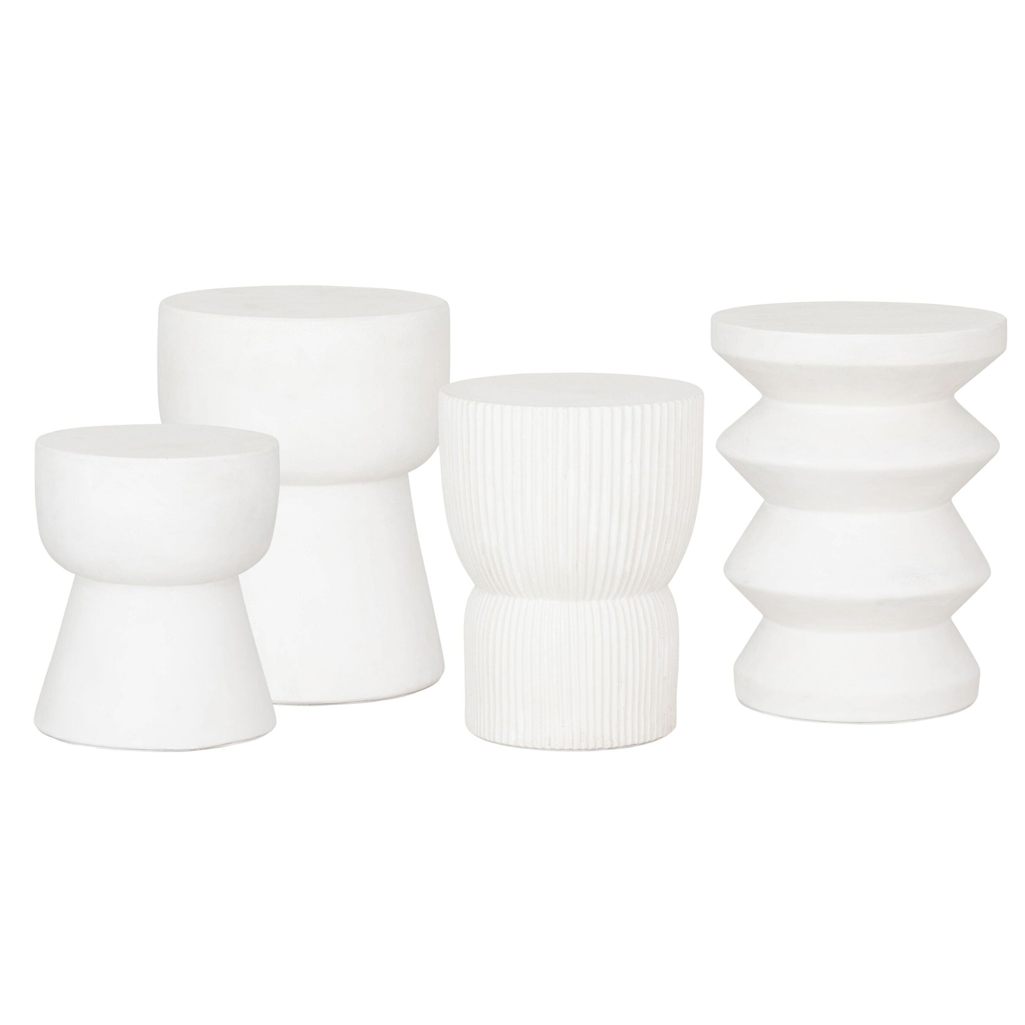 Mesa auxiliar Matta Grande Ø35 | Fibrocemento Blanco