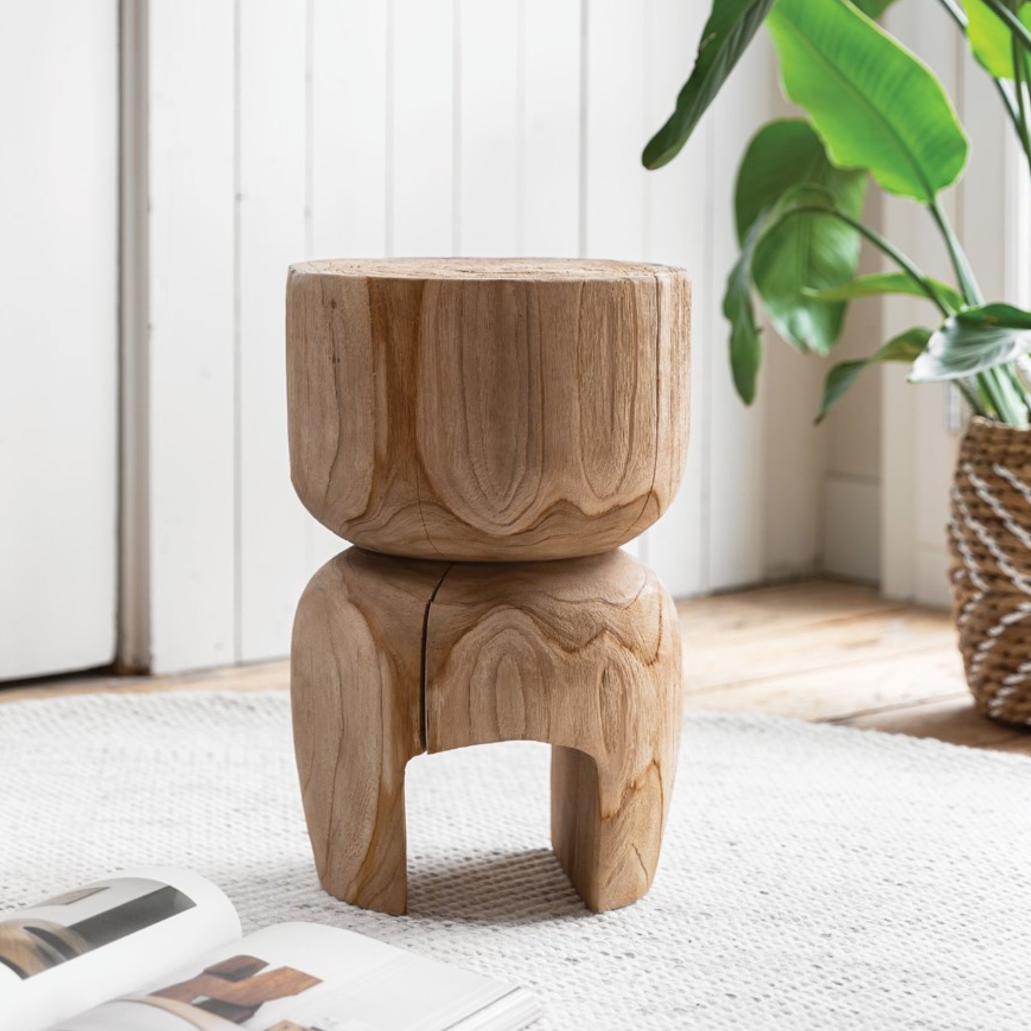 Bijzettafel Orba Ø30x45cm | Natuurlijk teak