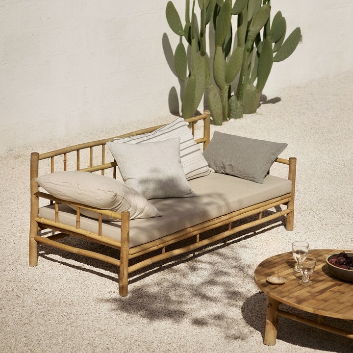 Sofá de bambú | 190 x 74 x 34/80 cm | Sin colchón