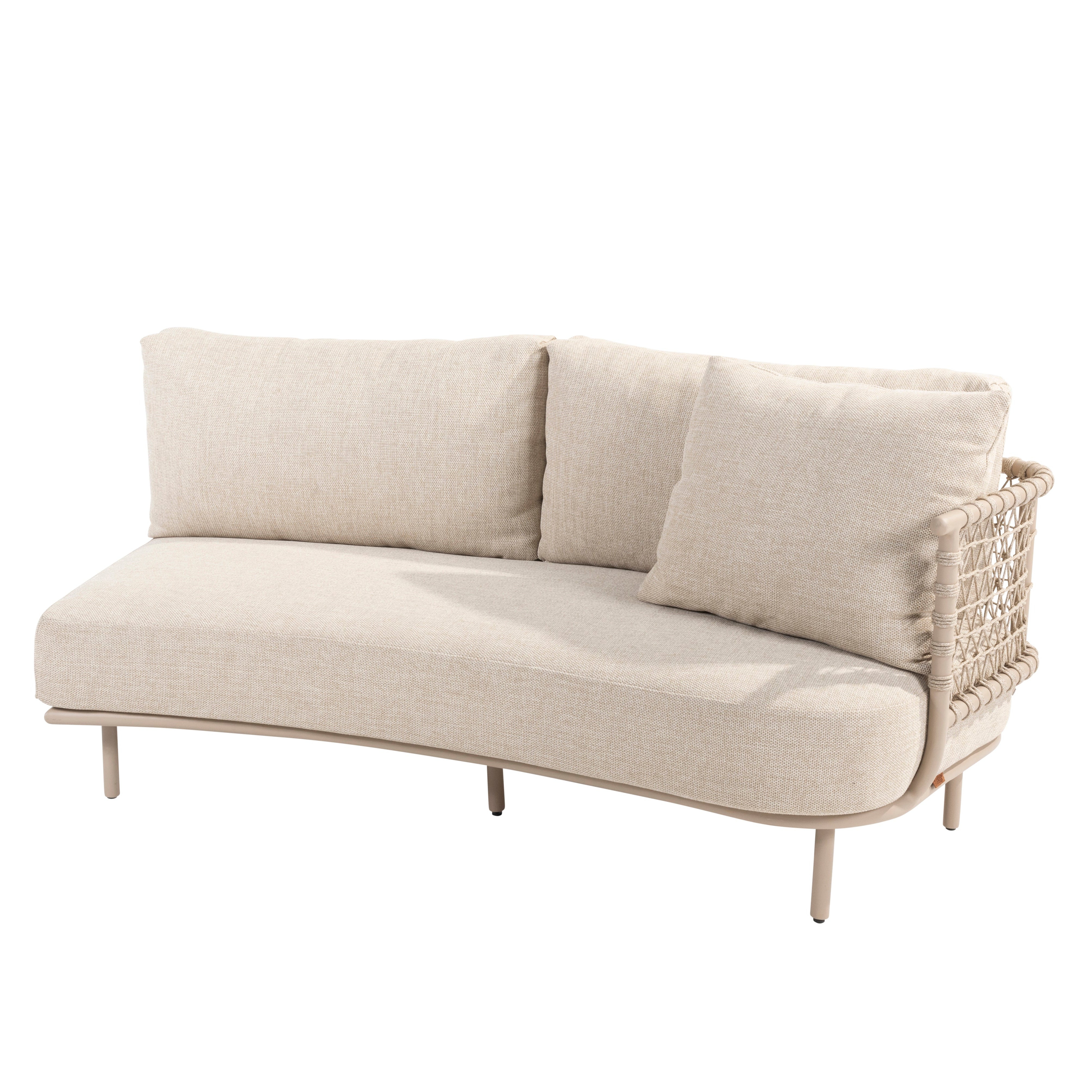 SARDINIA 2 SEATER  BENCH LEFT ARM | LATTE CUSHION AND PILLOW