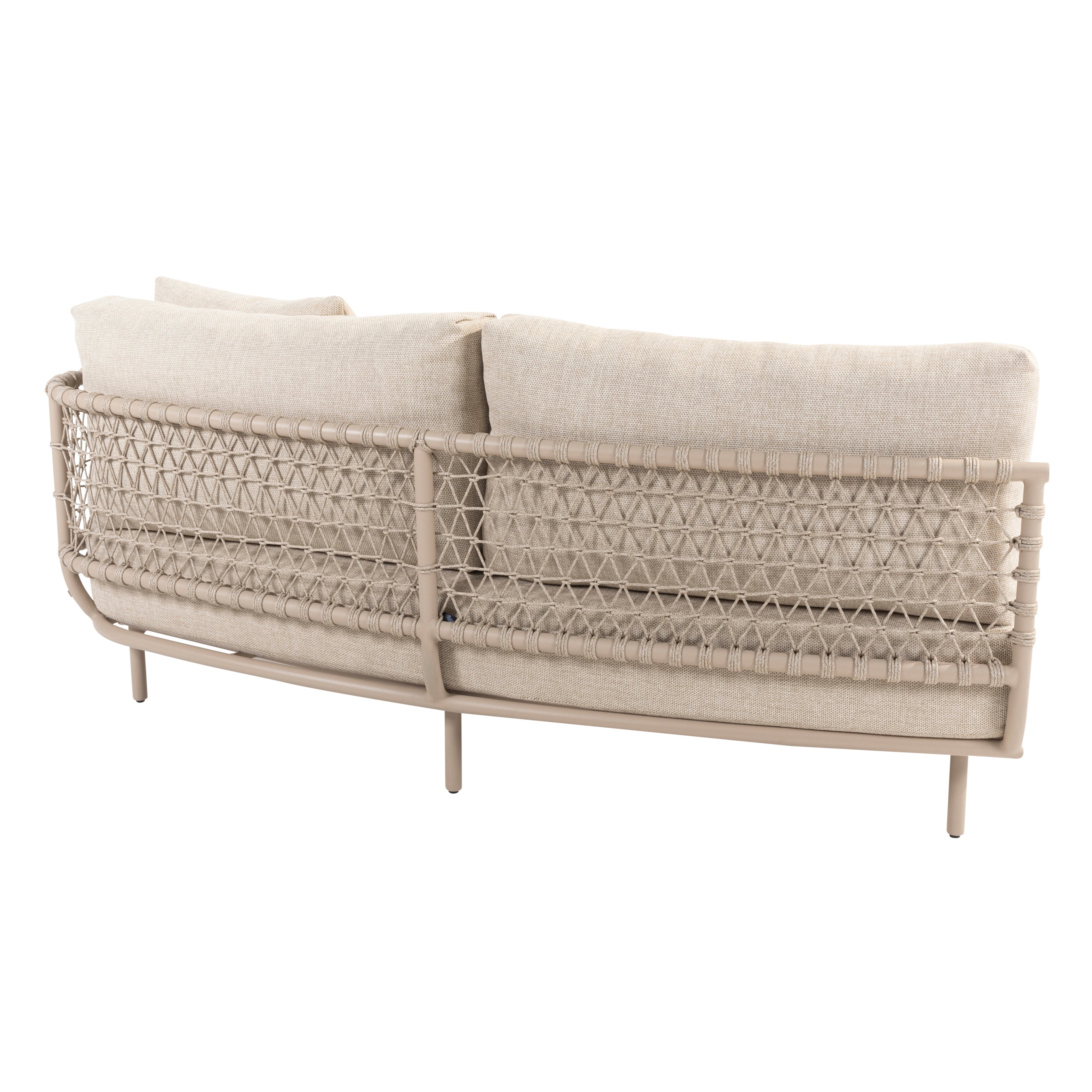 SARDINIA 2 SEATER  BENCH LEFT ARM | LATTE CUSHION AND PILLOW