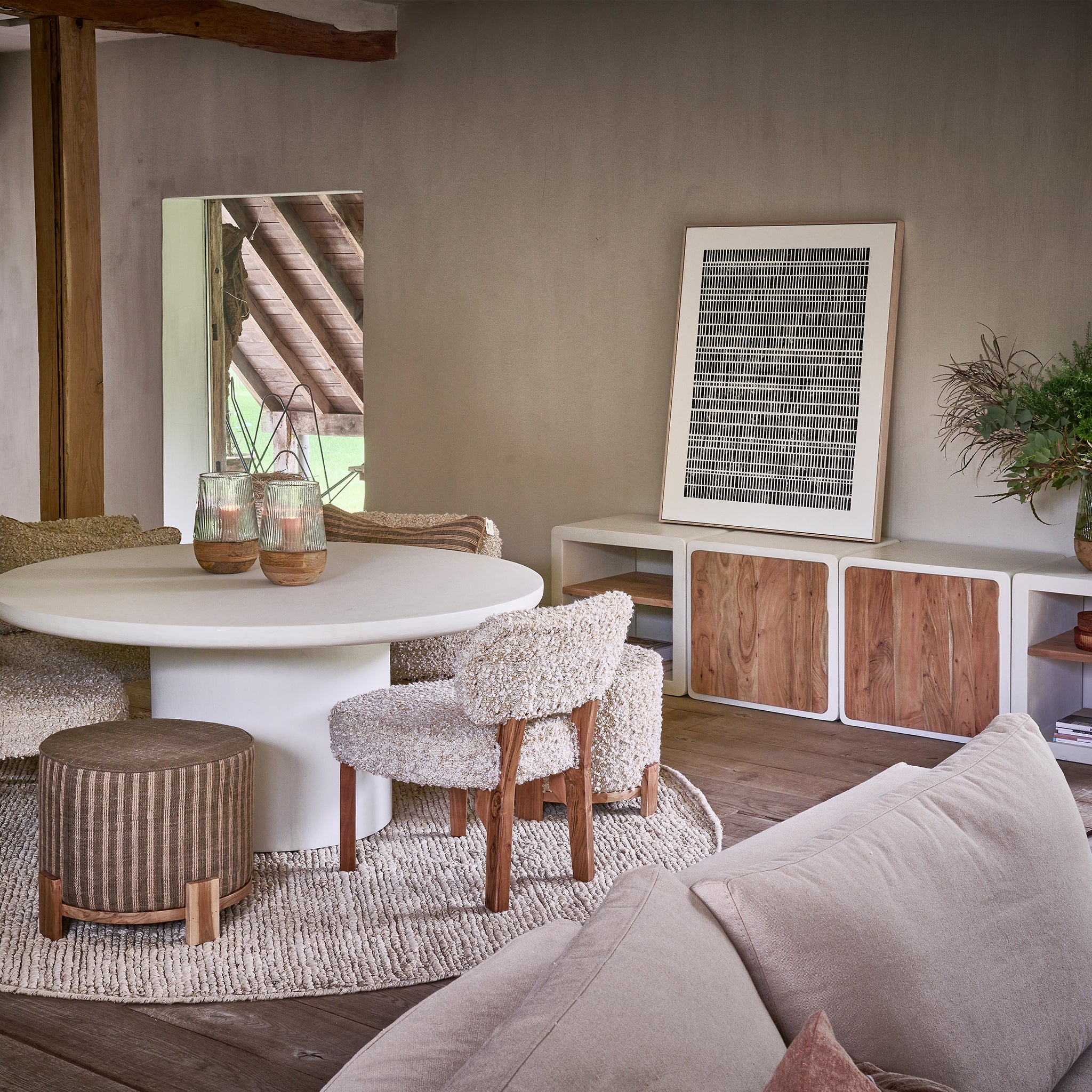 Arte mural Blanche | Lienzo con madera | 90 x 120 cm