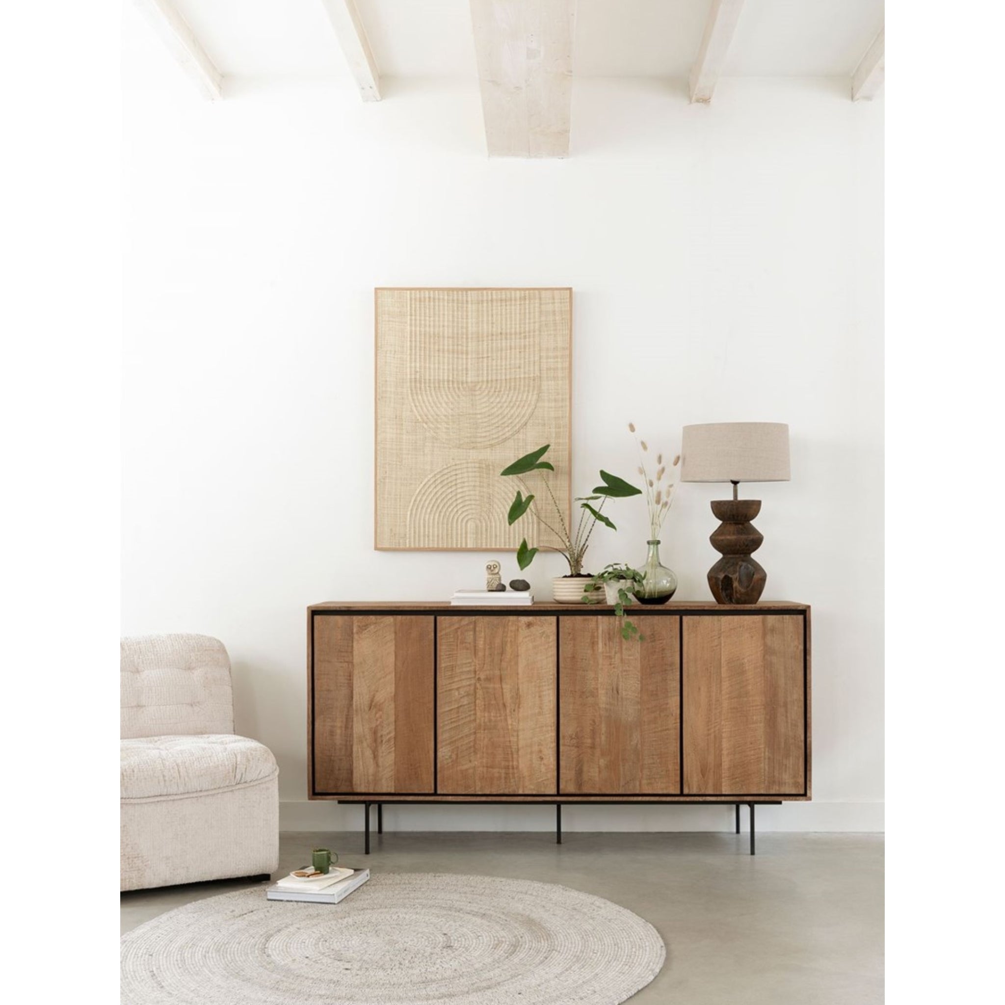 Arte mural Orba | Hoja de palma natural | 102 x 76 cm