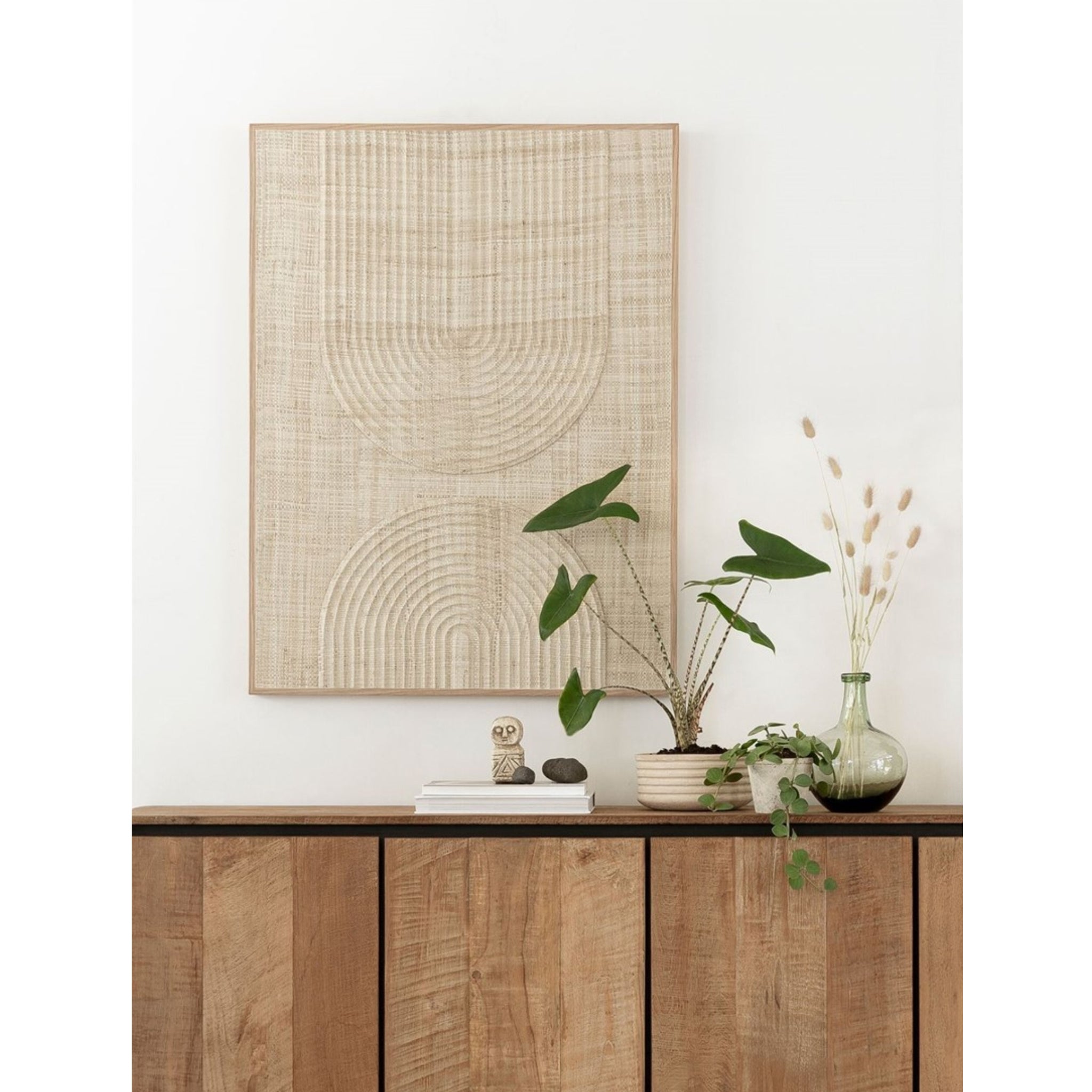 Arte mural Orba | Hoja de palma natural | 102 x 76 cm
