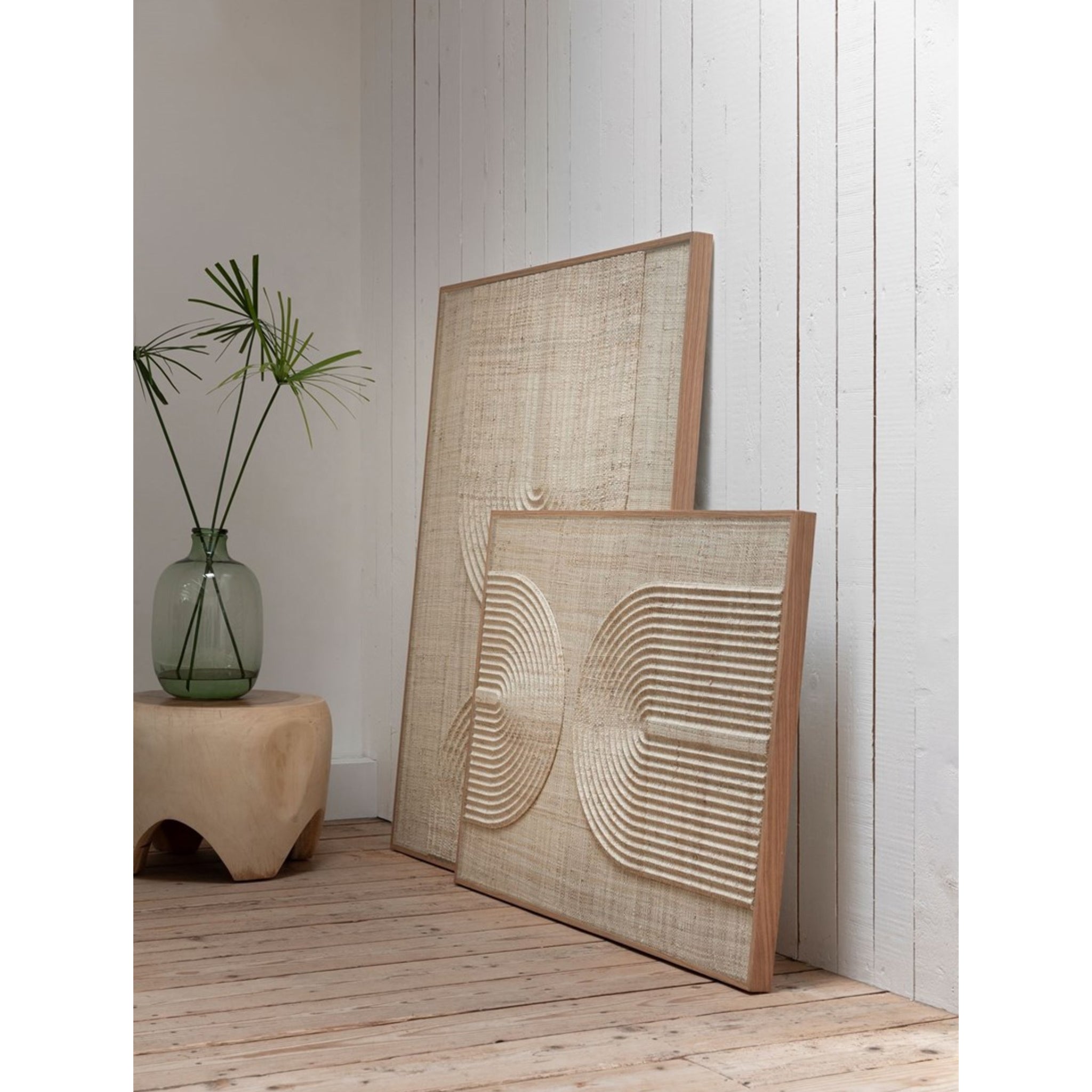 Arte mural Orba | Hoja de palma natural | 102 x 76 cm