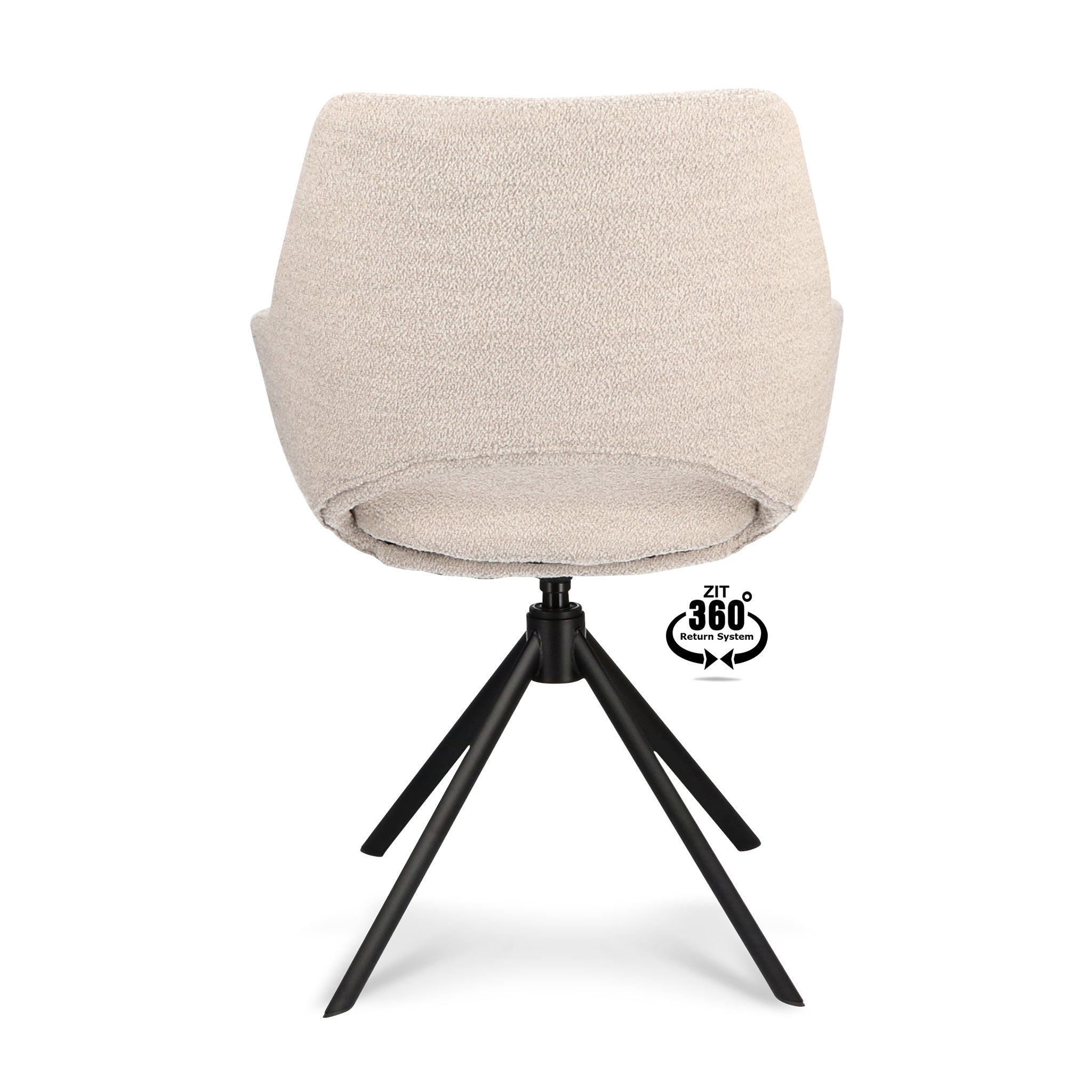 Silla de comedor Soka | Sistema de retorno de 360° negro | Color natural